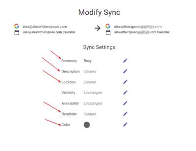 Syncthemcalendars.com Example Rule