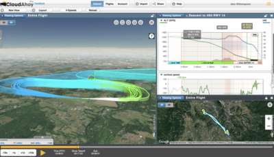 Cloudahoy Screenshot of Flight Data for test flights with N1182H